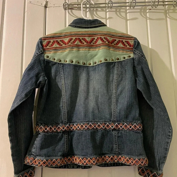 Coldwater Creek y2k Aztec Jean jacket-petite X-small - Picture 2 of 8